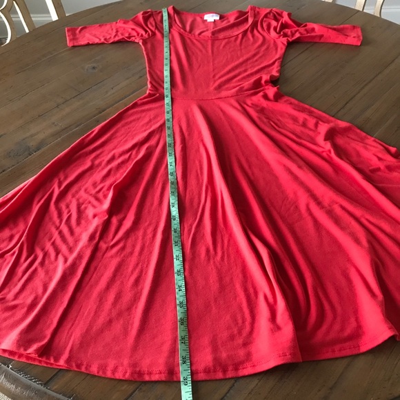 LuLaRoe XXS Nicole dress- solid salmon pink/coral - Picture 13 of 16